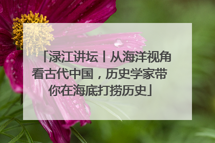 渌江讲坛丨从海洋视角看古代中国，历史学家带你在海底打捞历史