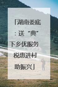 湖南娄底：送“典”下乡优服务 税惠进村助振兴