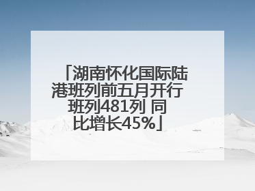 湖南怀化国际陆港班列前五月开行班列481列 同比增长45%