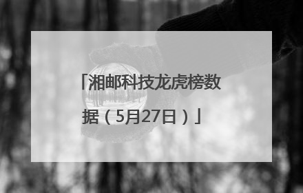 湘邮科技龙虎榜数据（5月27日）