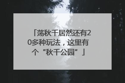 荡秋千居然还有20多种玩法，这里有个“秋千公园”