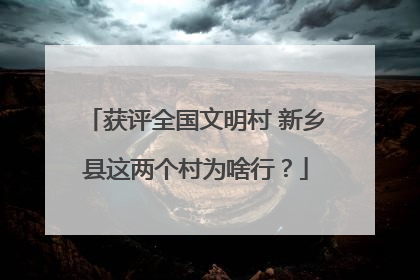 获评全国文明村 新乡县这两个村为啥行？