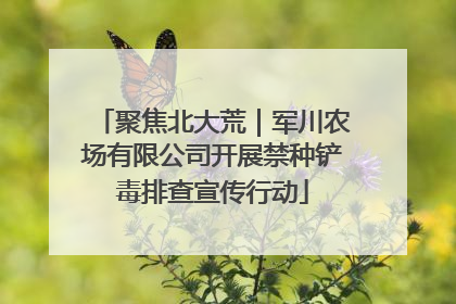聚焦北大荒｜军川农场有限公司开展禁种铲毒排查宣传行动