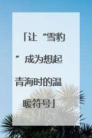 让“雪豹”成为想起青海时的温暖符号