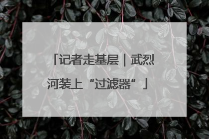 记者走基层｜武烈河装上“过滤器”
