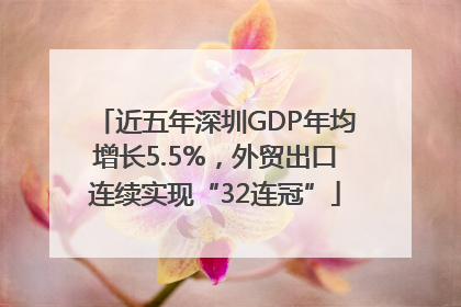 近五年深圳GDP年均增长5.5%，外贸出口连续实现“32连冠”