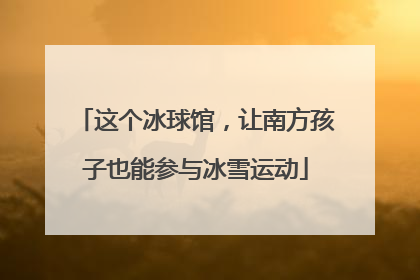这个冰球馆，让南方孩子也能参与冰雪运动