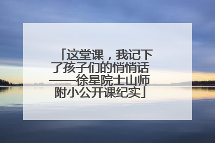 这堂课，我记下了孩子们的悄悄话——徐星院士山师附小公开课纪实