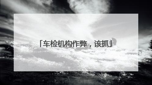 车检机构作弊，该抓