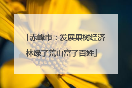 赤峰市：发展果树经济林绿了荒山富了百姓