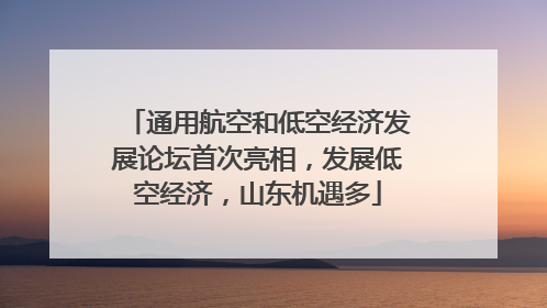 通用航空和低空经济发展论坛首次亮相，发展低空经济，山东机遇多