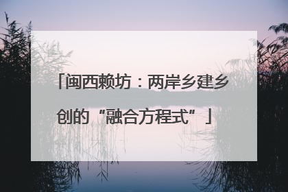 闽西赖坊：两岸乡建乡创的“融合方程式”