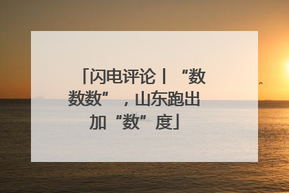 闪电评论丨“数数数”，山东跑出加“数”度