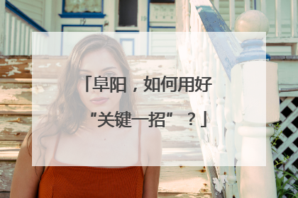 阜阳，如何用好“关键一招”？