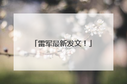 雷军最新发文！