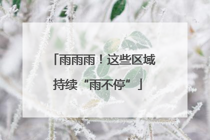 雨雨雨！这些区域持续“雨不停”