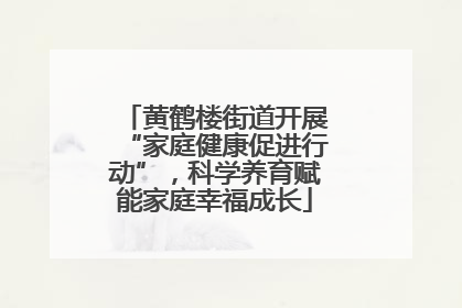 黄鹤楼街道开展“家庭健康促进行动”，科学养育赋能家庭幸福成长