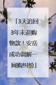 3天追回3年未退购物款！安岳成功调解一网购纠纷