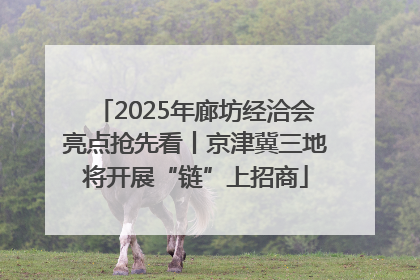 2025年廊坊经洽会亮点抢先看丨京津冀三地将开展“链”上招商