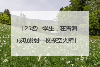 25名中学生，在青海成功发射一枚探空火箭