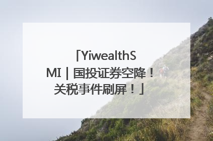 YiwealthSMI｜国投证券空降！关税事件刷屏！